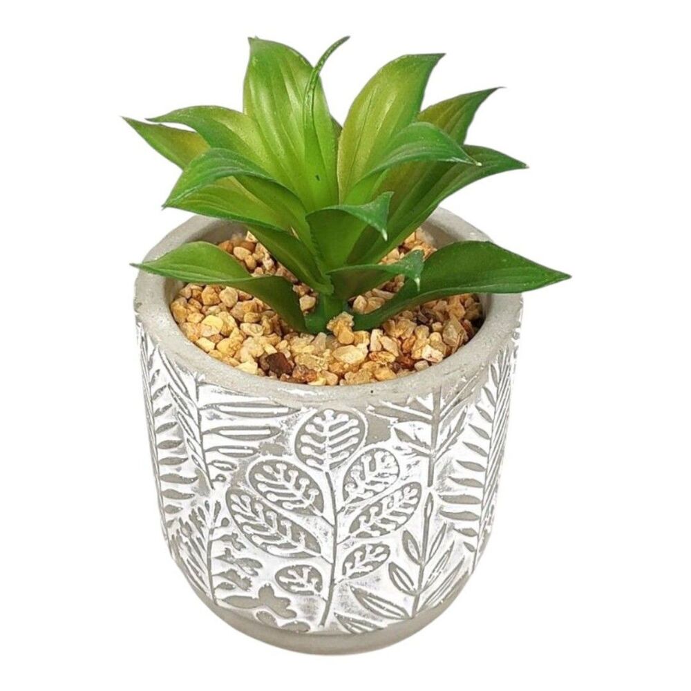 Old East Main Co Neutral Tranquility Artificial Succulent Potted Plant Pebbles